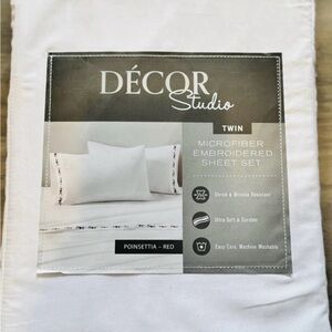 Decor Studio Holiday Embroidered Microfiber 3-Pc. Sheet Set, Twin